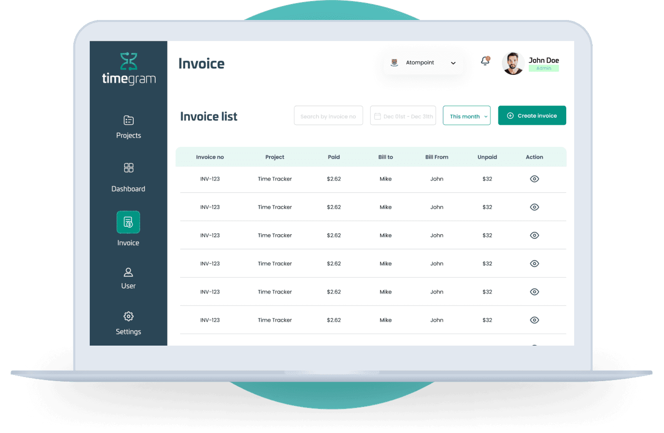 Timegram screenshot 2